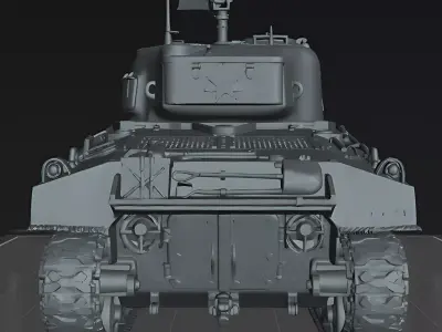 Tank M4 Sherman WWII Medium Tank Military Vehicle STL Model 3D print model