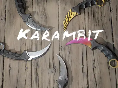 Karambit combat knife Low-poly 3D model