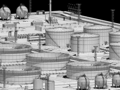 oil storage facility  3D model