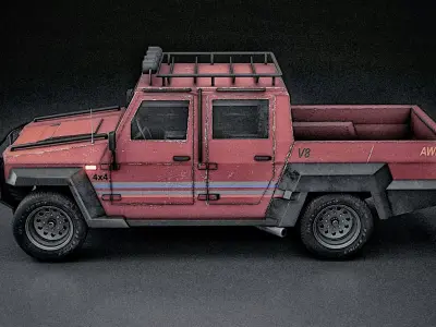 Pickup Truck Agrale Marrua 4x4 Low-poly 3D model
