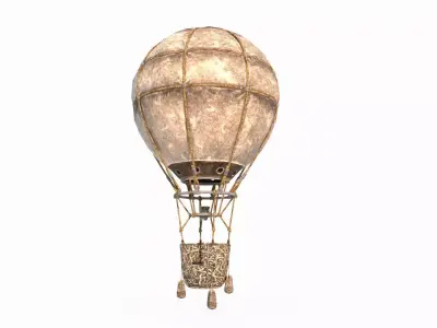Ancient fantasy-style hot air balloon 3D model