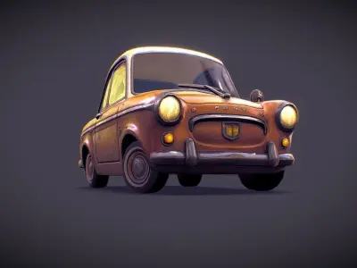 Pony cartoon car Free 3D model