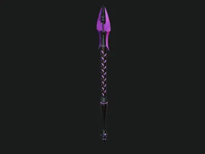 Fantasy Spear 02 Glow Weapon With PBR Low-poly 3D model