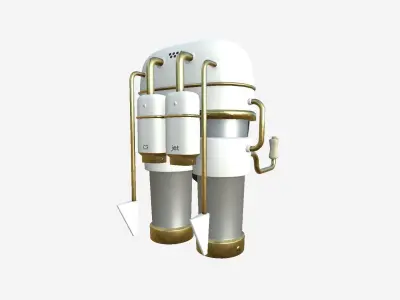 Jetpack C05 White Gold - SciFi Character Design Low-poly 3D model