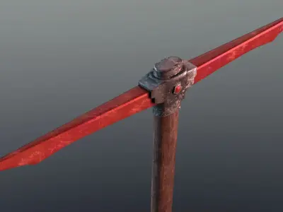 Pickaxe - Ruby Low-poly 3D model