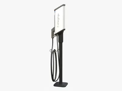 EV Charging Station Low-poly 3D model