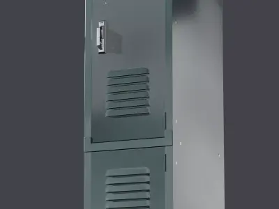 Steel Locker 001 Double 3D model