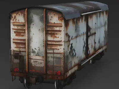 Realistic Full Rusted Autorack Train Car 3d model Low-poly 3D model