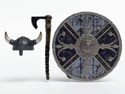 Viking weapon  Low-poly 3D model