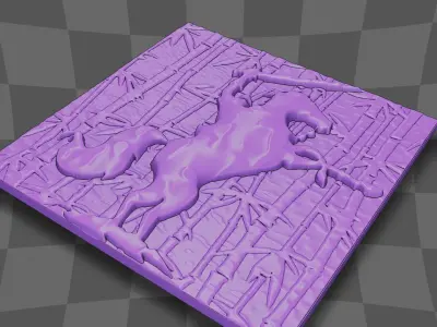 Knight fighting at the bamboo forest 3D print model