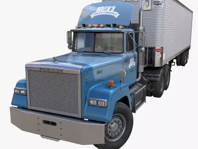 SuperLiner dryvan truck Low-poly 3D model
