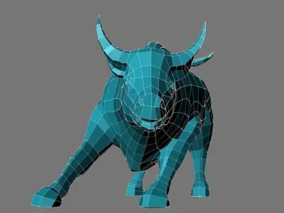 low poly bull model Free low-poly 3D model