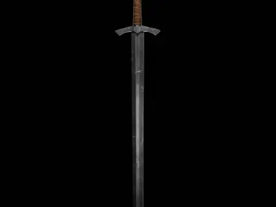 Templar Knight Sword Free low-poly 3D model