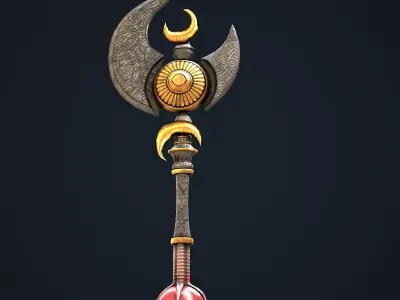 Stylize Battle Axe  Low-poly 3D model