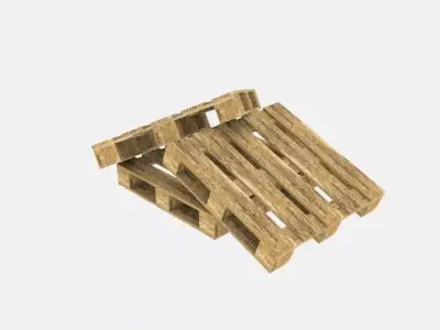 Wooden pallet Free low-poly 3D model 4