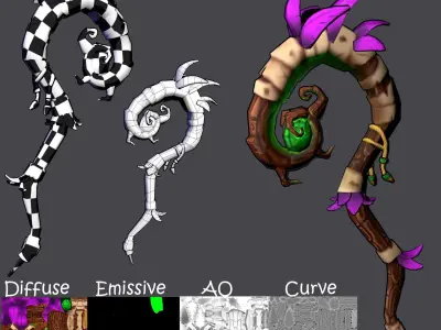 staff stylization Free low-poly 3D model
