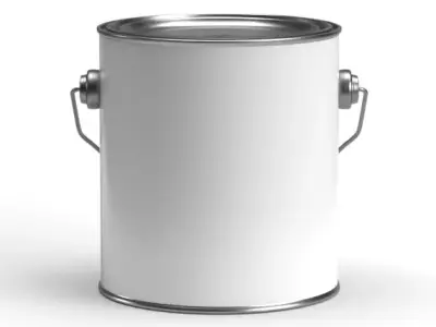 Half gallon paint can with metal handle  3D model