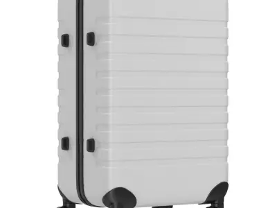 Plastic Trolley Luggage Bag White 3D model