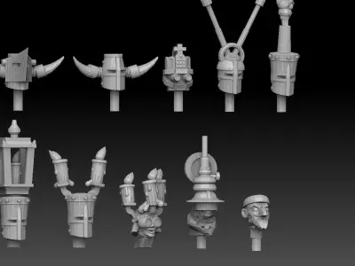 Steampunk Head Megapack 3D print model