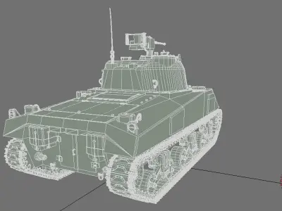 sherman M4 HP 3D model