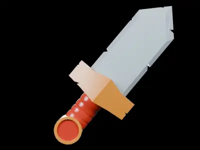 3D Sword Game asset Cartoon Low-poly 3D model