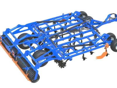 Soil Cultivator   Low-poly 3D model