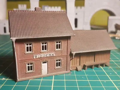 German narrow gauge station Widdern 1-87 resin 3D print model