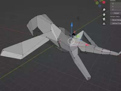 small reptile Low-poly 3D model