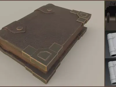 Stylized Basic Green Spellbook Low-poly 3D model
