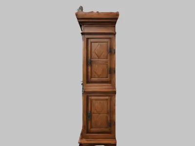 Wooden closet Medieval Furniture tall interior decor  Low-poly 3D model purchase