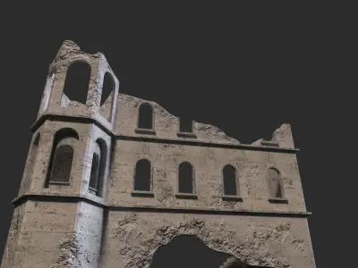 Medieval ruin Low-poly 3D model get