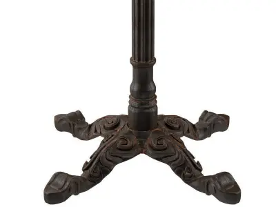 Cast Iron and Oak Restourant Table Square 3D model