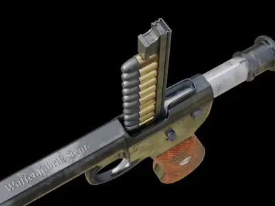 Roth Steyr model 1907  M7 Low-poly 3D model
