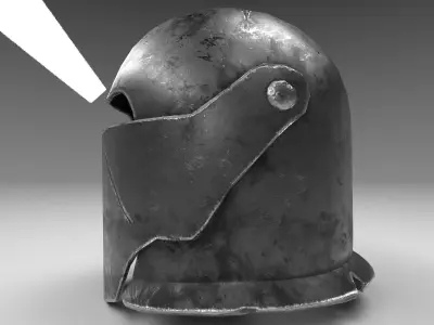 Knights Helmet with PBR material Low-poly 3d model Low-poly 3D model