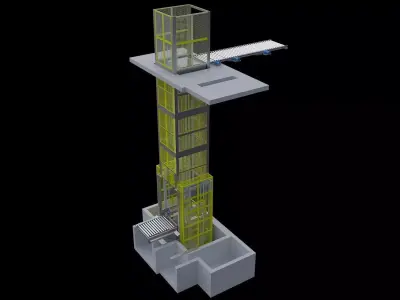 Continuous lift for warehouse shipment 3D model
