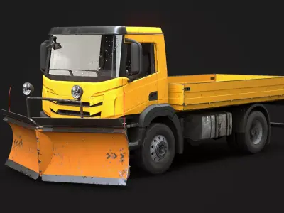 Used Winter Service Truck with Snow Plow 3D model
