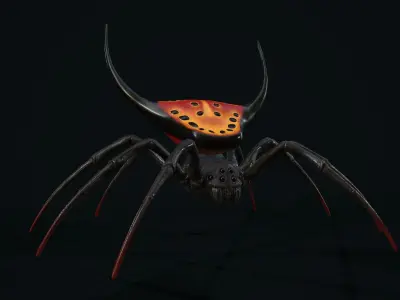 Small Spiders Low-poly 3D model