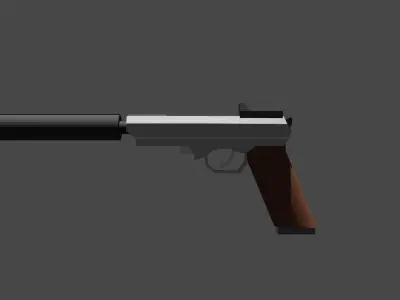 low poly pistol gun Free low-poly 3D model buy