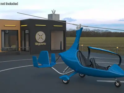 Rotorcraft Autogyro Blue 3D model
