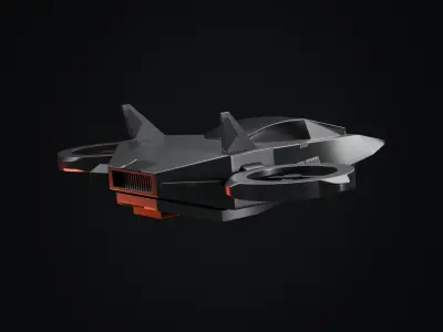 Sci-fi Spaceship 01 Low-poly 3D model