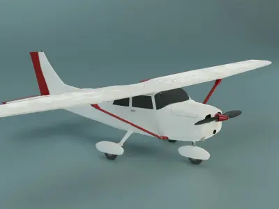 Cessna 172 3D model  Low-poly 3D model