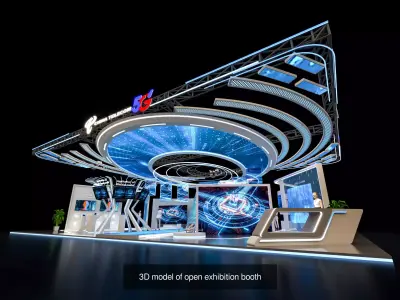 3D model of open exhibition booth 3D Model Pack