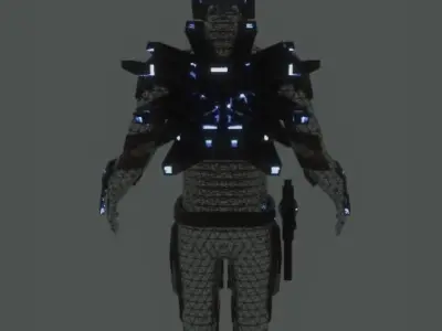 Sci-fi character Low-poly 3D model shop