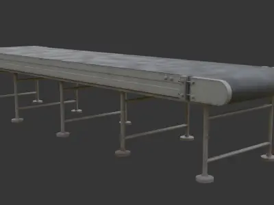 Industrial Conveyor Belt Low-poly 3D model