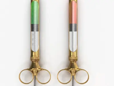 syringe two syringes Low-poly 3D model