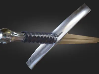 Sword Medieval Game Ready PBR Low-poly 3D model