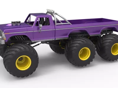 Monster Truck 6x6 concept Version 2 Scale 1 to 25 3D print model