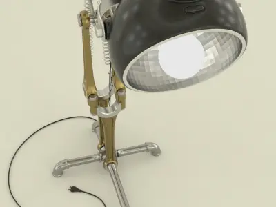 Industrial adjustable lamp  3D model