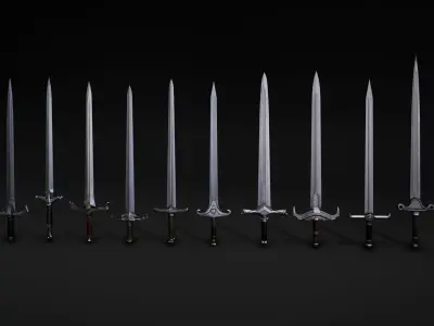 Medieval Swords Low-poly 3D model