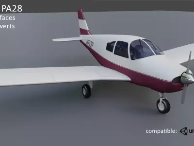 Piper Pa-28 Low-poly 3D model Low-poly 3D model